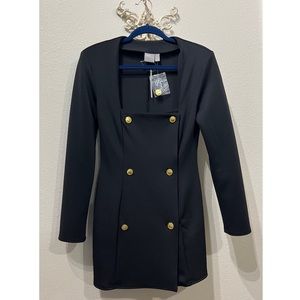 ASOS DESIGN ❤️‍🔥 Jersey square neck glam double breasted blazer